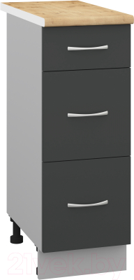 Шкаф-стол кухонный Кортекс-мебель Корнелия Лира НШ30р3ш - фото