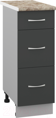 Шкаф-стол кухонный Кортекс-мебель Корнелия Лира НШ30р3ш - фото