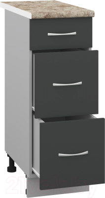 Шкаф-стол кухонный Кортекс-мебель Корнелия Лира НШ30р3ш