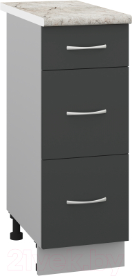 Шкаф-стол кухонный Кортекс-мебель Корнелия Лира НШ30р3ш - фото