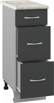 Шкаф-стол кухонный Кортекс-мебель Корнелия Лира НШ30р3ш