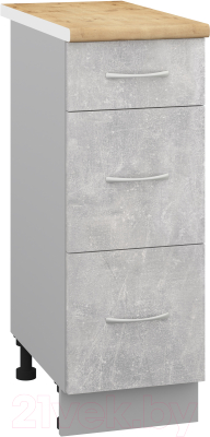 Шкаф-стол кухонный Кортекс-мебель Корнелия Лира НШ30р3ш - фото