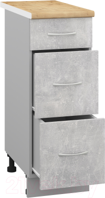 Шкаф-стол кухонный Кортекс-мебель Корнелия Лира НШ30р3ш