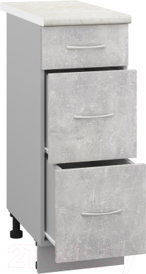 Шкаф-стол кухонный Кортекс-мебель Корнелия Лира НШ30р3ш