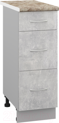 Шкаф-стол кухонный Кортекс-мебель Корнелия Лира НШ30р3ш - фото