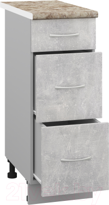 Шкаф-стол кухонный Кортекс-мебель Корнелия Лира НШ30р3ш