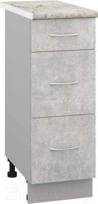 Шкаф-стол кухонный Кортекс-мебель Корнелия Лира НШ30р3ш - фото