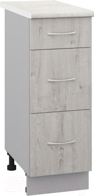 Шкаф-стол кухонный Кортекс-мебель Корнелия Лира НШ30р3ш - фото