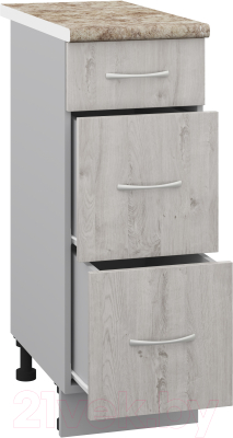 Шкаф-стол кухонный Кортекс-мебель Корнелия Лира НШ30р3ш