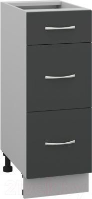 Шкаф-стол кухонный Кортекс-мебель Корнелия Лира НШ30р3ш без столешницы - фото