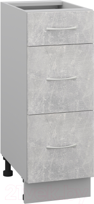 Шкаф-стол кухонный Кортекс-мебель Корнелия Лира НШ30р3ш без столешницы - фото