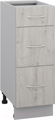 Шкаф-стол кухонный Кортекс-мебель Корнелия Лира НШ30р3ш без столешницы - фото