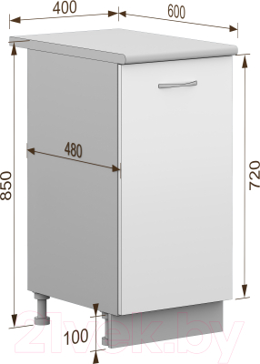 Шкаф-стол кухонный Кортекс-мебель Корнелия Лира НШ40р