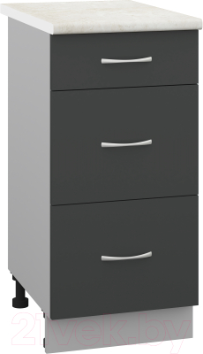 Шкаф-стол кухонный Кортекс-мебель Корнелия Лира НШ40р3ш - фото