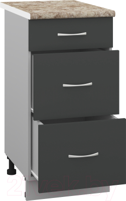 Шкаф-стол кухонный Кортекс-мебель Корнелия Лира НШ40р3ш