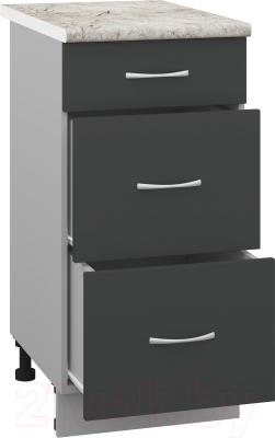 Шкаф-стол кухонный Кортекс-мебель Корнелия Лира НШ40р3ш