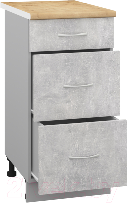 Шкаф-стол кухонный Кортекс-мебель Корнелия Лира НШ40р3ш