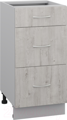 Шкаф-стол кухонный Кортекс-мебель Корнелия Лира НШ40р3ш без столешницы - фото