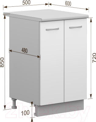 Шкаф-стол кухонный Кортекс-мебель Корнелия Лира НШ50р