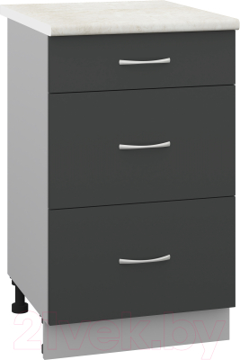 Шкаф-стол кухонный Кортекс-мебель Корнелия Лира НШ50р3ш - фото