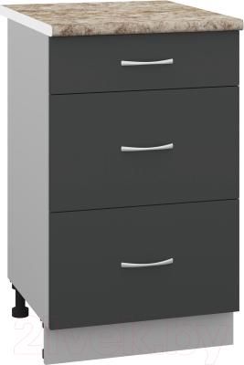 Шкаф-стол кухонный Кортекс-мебель Корнелия Лира НШ50р3ш - фото