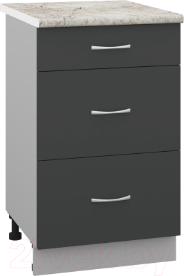 Шкаф-стол кухонный Кортекс-мебель Корнелия Лира НШ50р3ш - фото