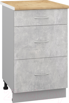 Шкаф-стол кухонный Кортекс-мебель Корнелия Лира НШ50р3ш - фото