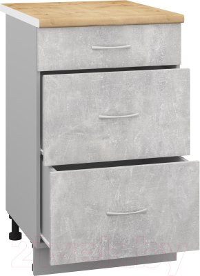 Шкаф-стол кухонный Кортекс-мебель Корнелия Лира НШ50р3ш