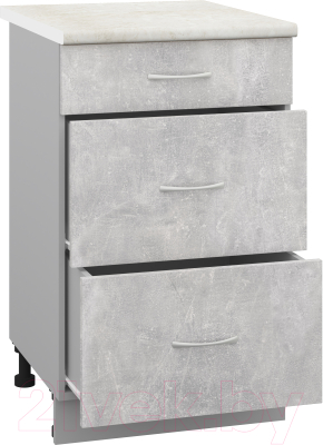 Шкаф-стол кухонный Кортекс-мебель Корнелия Лира НШ50р3ш