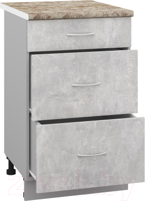 Шкаф-стол кухонный Кортекс-мебель Корнелия Лира НШ50р3ш