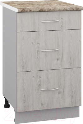 Шкаф-стол кухонный Кортекс-мебель Корнелия Лира НШ50р3ш - фото