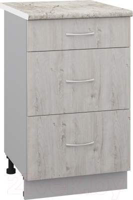 Шкаф-стол кухонный Кортекс-мебель Корнелия Лира НШ50р3ш - фото