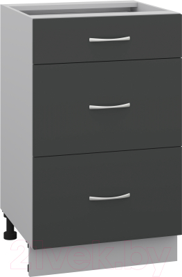 Шкаф-стол кухонный Кортекс-мебель Корнелия Лира НШ50р3ш без столешницы - фото