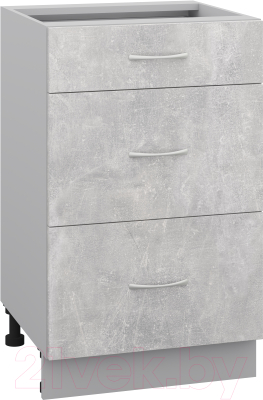 Шкаф-стол кухонный Кортекс-мебель Корнелия Лира НШ50р3ш без столешницы - фото