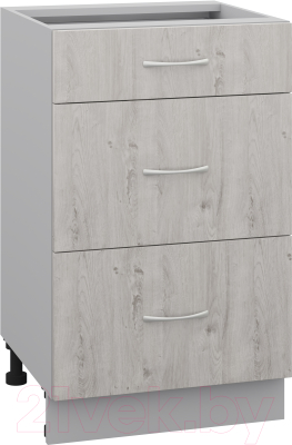 Шкаф-стол кухонный Кортекс-мебель Корнелия Лира НШ50р3ш без столешницы - фото