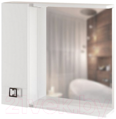 Шкаф с зеркалом для ванной Mixline Квадро 75 L 551702 - фото