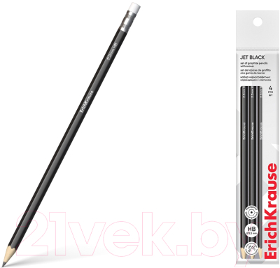 Набор простых карандашей Erich Krause Jet Black / 60714