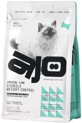 Сухой корм для кошек AJO Sterile Weight Control Для стерилизованных кошек контроль веса - фото