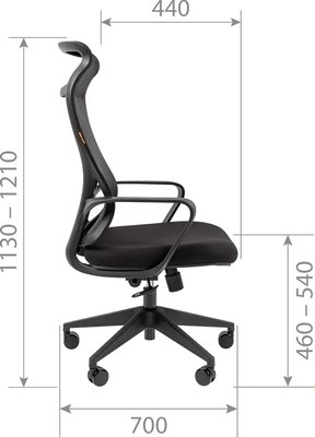 Кресло офисное Chairman CH577 (черный пластик/черный)