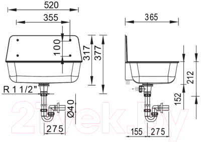 Раковина для дачи Styron STY-355-K