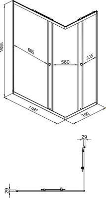 Душевой уголок Triton Вента-БВ 120x80 (без поддона)
