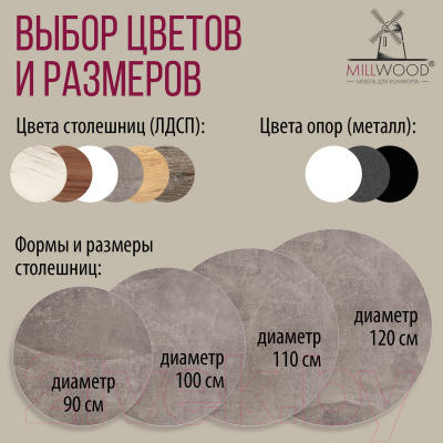 Обеденный стол Millwood Шанхай D1200