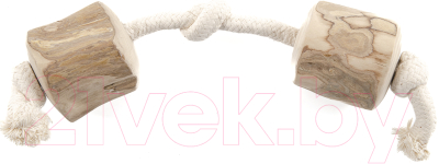 Игрушка для собак Coffee Wood Канатная гантель с кофейными бочонками / ROPE/CW-2XL - фото