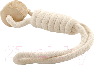 Игрушка для собак Coffee Wood Канат-перетяжка с петлей и кофейным бочонком / LOOPTUG/CW - фото