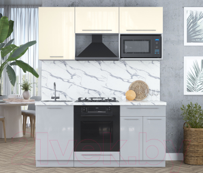 Кухонный гарнитур Интерлиния Мила Пластик 1.7 ВТ