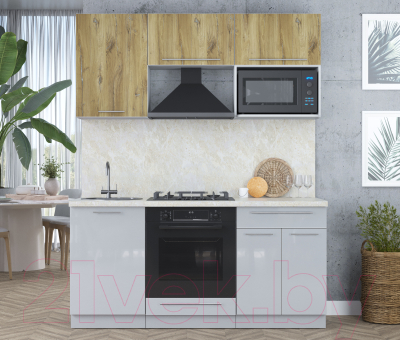 Кухонный гарнитур Интерлиния Мила Пластик 1.7 ВТ