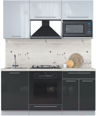 Кухонный гарнитур Интерлиния Мила Пластик 1.7 ВТ - фото