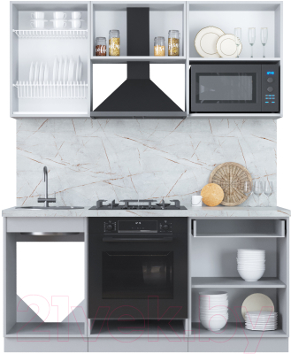 Кухонный гарнитур Интерлиния Мила Пластик 1.7 ВТ
