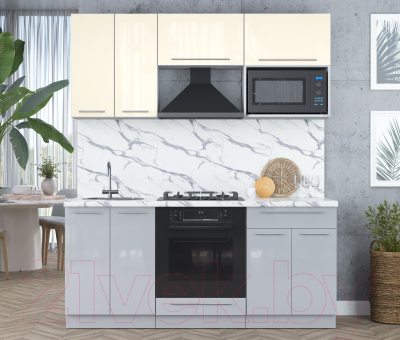 Кухонный гарнитур Интерлиния Мила Пластик 1.8 ВТ