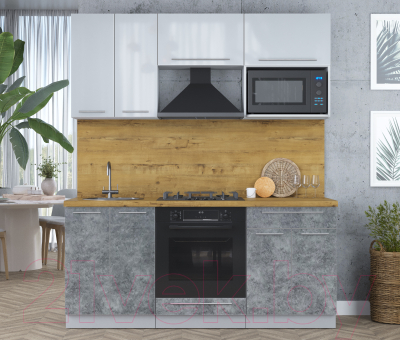 Кухонный гарнитур Интерлиния Мила Пластик 1.8 ВТ